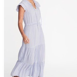 Blue Stripe Layered Maxi Dress